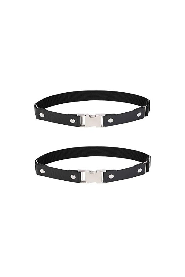 alisikee Lot de 2 ceintures porte-jarretelles en cuir synthétique, bande élastique réglable avec boucle en alliage tendance p