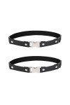 alisikee Lot de 2 ceintures porte-jarretelles en cuir synthétique, bande élastique réglable avec boucle en alliage tendance p