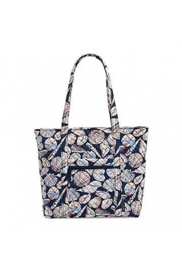Vera Bradley Sac fourre-Tout Vera, Main Femme, Morning Coquillages-Coton recyclé, Taille Unique
