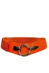 Gloop Ceinture élastique pour femme - 6 cm de large - Bague argentée, Orange foncé 18905a18, taille unique