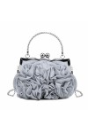 Emprier Pochette de soirée pour femme avec appliques florales pour fête de mariage, blanc