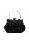 Emprier Pochette de soirée pour femme avec appliques florales pour fête de mariage, blanc