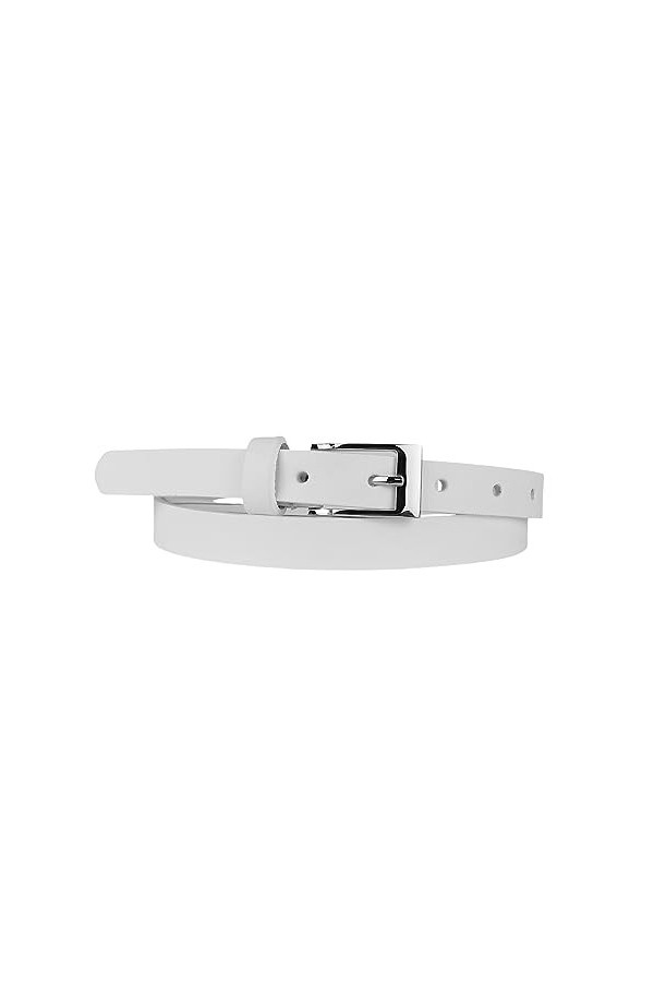 Mix Your Beauty MYB Ceinture pour femme 100 % cuir véritable – hauteur 20 mm – sans couture – Fabriqué en Italie, Noir , 95-1
