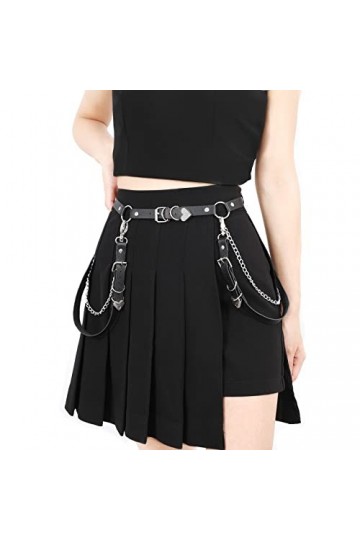 JasGood Ceinture en cuir pour femme - Pour jeans, pantalons, robe avec boucle dorée, B-noir+beige, Größe anpassen 108cm-117cm