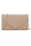 Charming Tailor Pochette de soirée élégante en daim synthétique avec reliure en métal pour mariage/bal/événements Noir, rose,