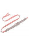 Ceinture de mariage en strass faite à la main avec ruban pour demoiselle dhonneur, Or rose 1, Medium