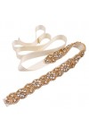 Ceinture de mariage en strass faite à la main avec ruban pour demoiselle dhonneur, Or rose 1, Medium