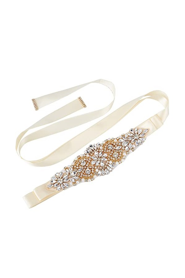 craspire Strass Ceinture de Mariée Robe de Mariée Ceinture Sash Applique Perles Perlée Sparkle Ceinture Fabriqués à la Main A