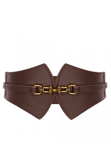 GRACE KARIN Ladies Fashion Elastic Belts Wide Elastic Vintage Stretchy Belt Elegant Waist Belt for Women Coffee M