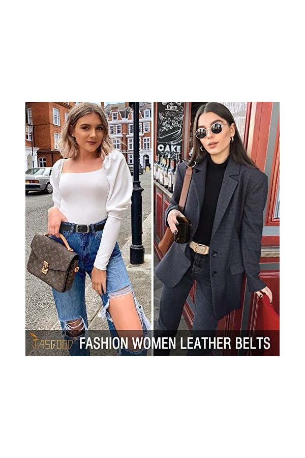 JASGOOD Grande ceinture en cuir tendance pour femme, grande taille, ceinture décontractée pour femme, jean, pantalon, robe, B