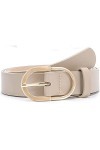 JasGood Ceinture en cuir pour femme - Boucle dorée - Pour femme, 3-Beige, 120cm Passt Taillengröße 91-105cm 