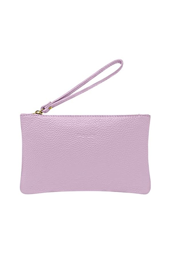 Parubi Pochette à Main Petite pour Femme, Mini Sac à Main en Cuir Souple Véritable Fabriqué en Italie, Pochette avec Cordon e