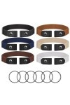 SKHAOVS 6 Pièces Ceinture Extensible sans Boucle, Ceinture sans Boucle,Élastique Invisible Ceinture pour Jeans Pantalon Robe 