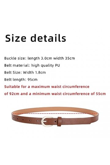SSRDFU Lot de 3 Ceinture en Cuir Maigre pour Femmes pour Robes, Ceinture Fine avec Boucle en métal pour Jeans Pantalons habil