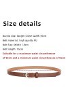 SSRDFU Lot de 3 Ceinture en Cuir Maigre pour Femmes pour Robes, Ceinture Fine avec Boucle en métal pour Jeans Pantalons habil