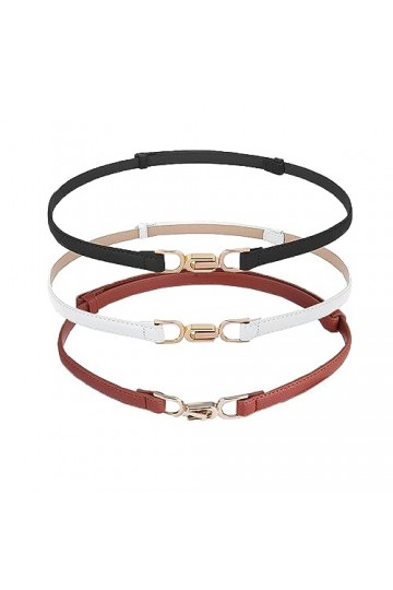 3 Pièces Ceinture Fine Femme, Ceinture Fine Mode Femme, Ceinture Femme avec Boucle Métallique, Ceinture Ajustable Femme, pour