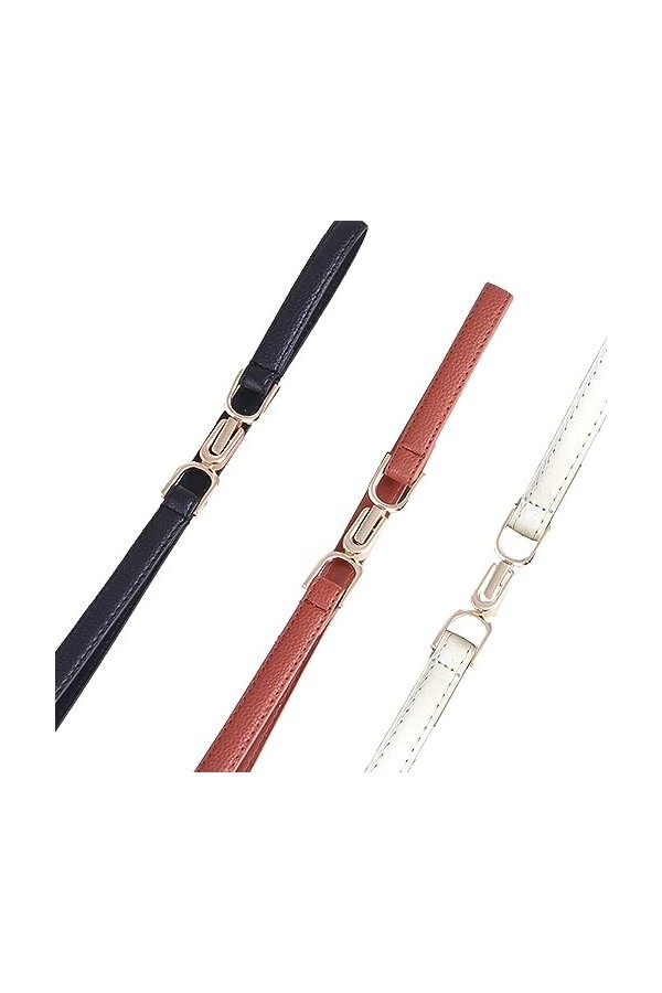 3 Pièces Ceinture Fine Femme, Ceinture Fine Mode Femme, Ceinture Femme avec Boucle Métallique, Ceinture Ajustable Femme, pour