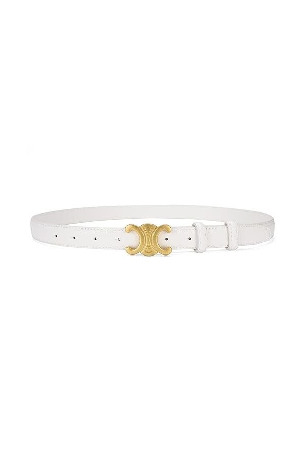 Aodexius Ceinture Femme Mode Creux Boucle Ceinture en Cuir pour Jeans Casual Pantalons, Blanc., taille unique
