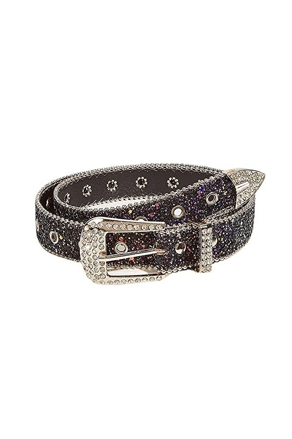 JowTreex Western-Belts Ceinture en cuir avec boucle pour femme, Noir , taille unique