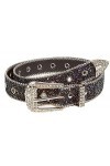 JowTreex Western-Belts Ceinture en cuir avec boucle pour femme, Noir , taille unique