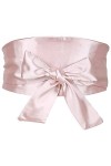 Elerevyo Ceinture Obi en satin pour femme, ceinture large à nouer pour robe de mariée, rose, 58-78cm/22.83-41.73"