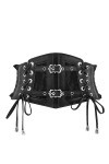 LEACOOLKEY Ceinture de corset large élastique pour costume dHalloween - Ceinture à lacets pour robes, g-noir, Passform Taill
