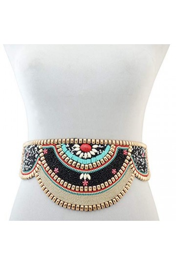 NEBAI · LESEN Bohemian Ceinture élastique sexy pour robe T-shirt Ceinture large réglable Ceinture à lacets Ceinture à nouer C