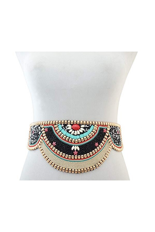 NEBAI · LESEN Bohemian Ceinture élastique sexy pour robe T-shirt Ceinture large réglable Ceinture à lacets Ceinture à nouer C