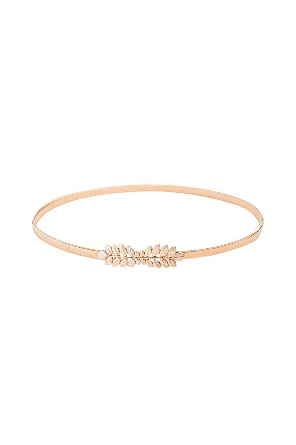 GRACE KARIN Ceinture fine en alliage élastique punk, Feuille dor, S