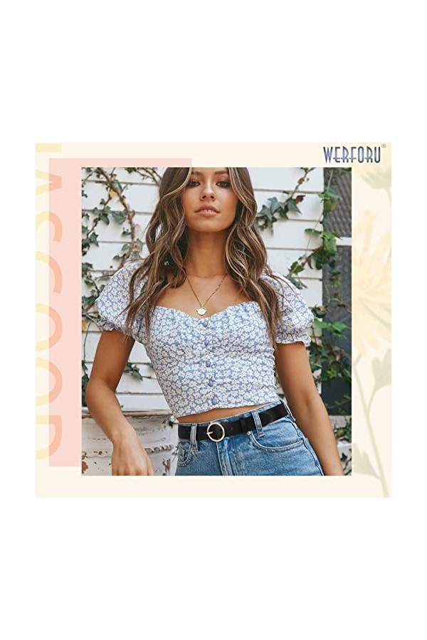 WERFORU Lot de 2 ceintures en cuir pour femme - Pour jeans - Pantalon - Mode - Ceinture en cuir avec boucle dorée, C-noir+caf