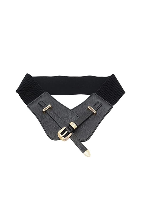 Ceinture élastique large pour femme, ceinture élastique noire vintage pour robe, combinaison, chemise, manteau long, pull en 