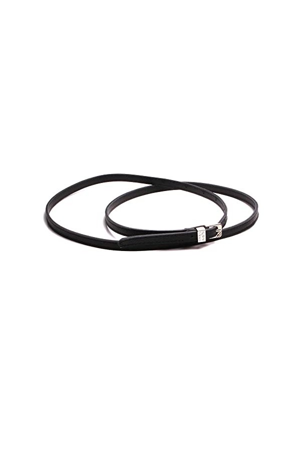 by mode france Ceinture étroite luxe Femme cuir noir 1 cm fabriqué à la main atelier maroquinerie 130 cm - 46/48 