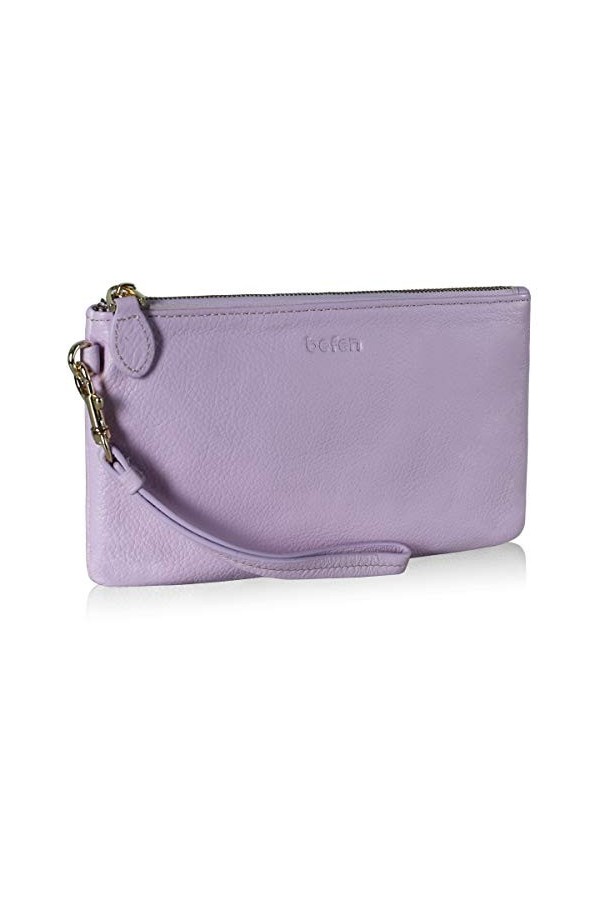 befen Pochette en cuir, petit sac à bandoulière matelassé pour femme, vert olive, Small