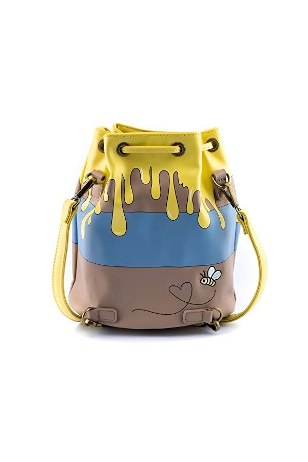 Loungefly Disney Winnie the Poof 95th Anniversay Honey Pot Womens Convertible Shoulder Bag Purse, WDBK1895, Multicolore, Tail