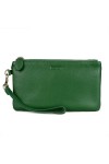 befen Pochette en cuir, petit sac à bandoulière matelassé pour femme, vert olive, Small