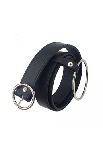 QINGYY 1 Pc Mode Femmes Taille Ceinture Grand Anneau Décoré Femme Argent Métal Pin Boucle Ceinture-RondeBoucleRing, 105cm