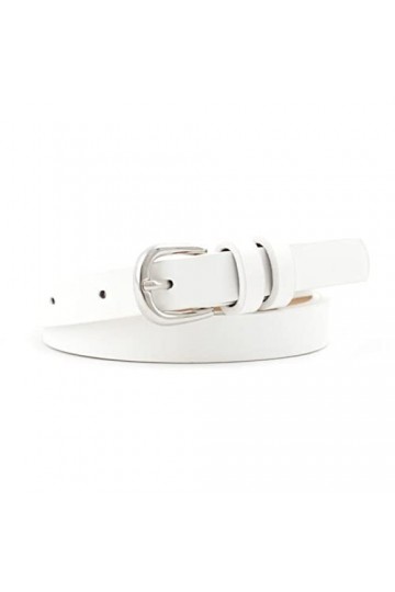 QINGYY 1 Pc Ladies Fashion Thin Belt Dress Decoration Small Versatile Ladies Pin Buckle Belt-White