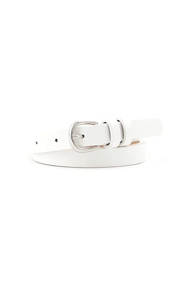 QINGYY 1 Pc Ladies Fashion Thin Belt Dress Decoration Small Versatile Ladies Pin Buckle Belt-White