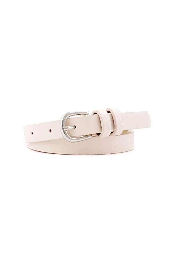 QINGYY 1 Pc Ladies Fashion Thin Belt Dress Decoration Small Versatile Ladies Pin Buckle Belt-White