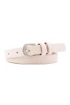 QINGYY 1 Pc Ladies Fashion Thin Belt Dress Decoration Small Versatile Ladies Pin Buckle Belt-White