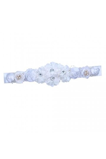 Ceinture de mariée, ceinture de fleurs Ceinture de demoiselle dhonneur Photo Prop Sash Ceintures pour banquets-Blanc