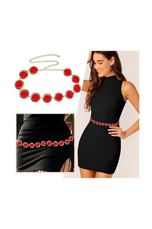 Générique Accessoires Bijoux Femmes Anime Cosplay Taille Ceinture Cosplay Accessoires chaîne Western Ceinture chaîne Concho C