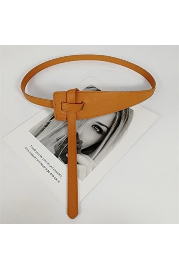 Ceinture Femme Cuir Ceintures for Femmes nœud Cuir Souple Belt Length : 125x1.7cm, Color : Camel Belt 