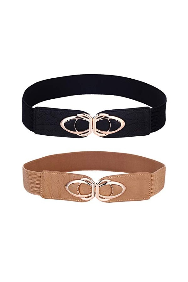 SYT-MD Ceinture Femme, Mesdames 2 pièces Taille élastique à la Taille élastique de la Taille réglable Style Simple, Robe Asso