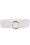 YMYGCC Ceintures à la Taille élastique élastique pour Femmes avec Boucle de Cercle dor emballé Ceinture Femme 627 Belt Leng