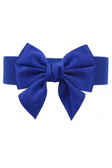 Idopy Noeud papillon femme large bande cinch corset ceinture ceinture Bleu 1961 