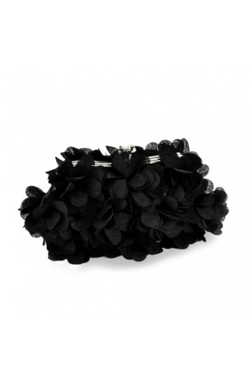 JAMBHALA Pochette de soirée - Sacs à main à motif floral - Petit sac à main pour femme, noir