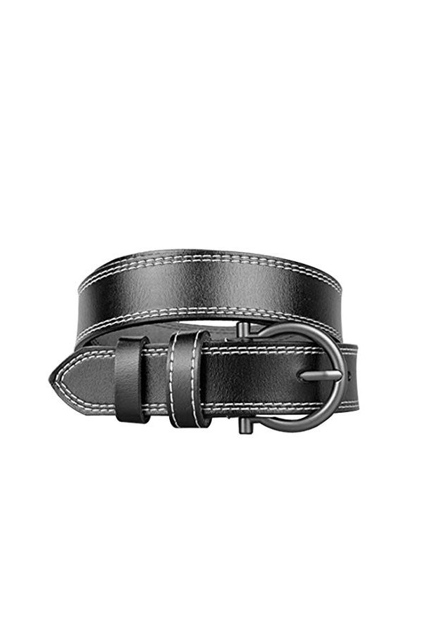 DDL Mode Dames/femmes Ceinture Lettre Conception Véritable Peau Vache Cuir Longue 95/115 Cm 1,1 Pouce Large Fille/ladies Belt