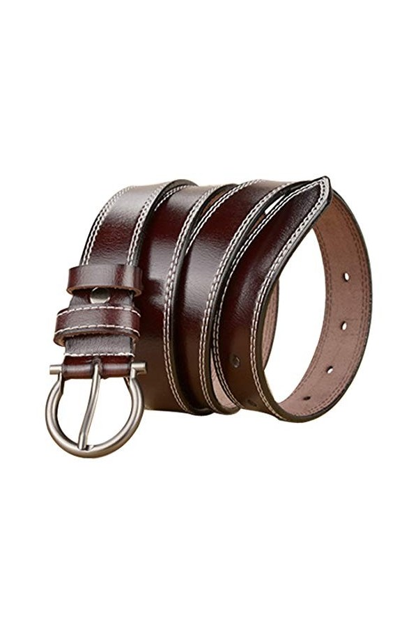 DDL Mode Dames/femmes Ceinture Lettre Conception Véritable Peau Vache Cuir Longue 95/115 Cm 1,1 Pouce Large Fille/ladies Belt