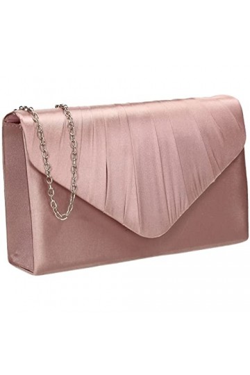 SwankySwans Chantel Pochette en satin pour femme, rose poudré, Taille unique